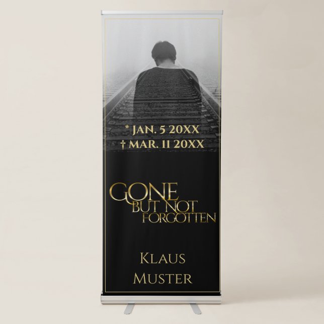 Gone but Not Forgotten - Dark Gold Retractable Banner (Front)
