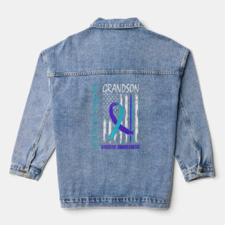 Gone But Not Forgotten Grandson Suicide Awareness Denim Jacket