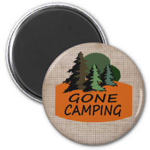 Gone Camping Camper Logo Magnet