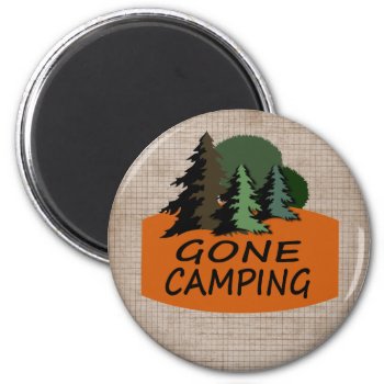 Gone Camping Camper Logo Magnet by cowboyannie at Zazzle