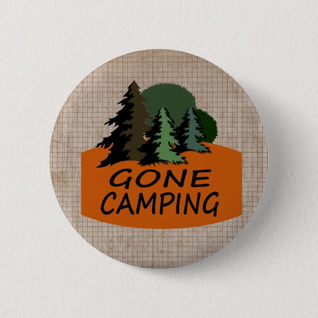 Gone Camping Outdoor Sports Button (Front)