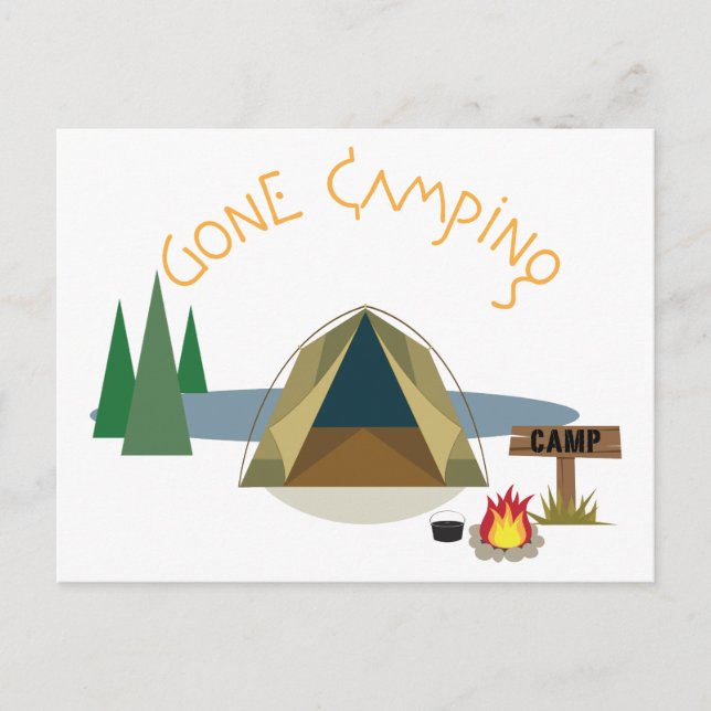 Gone Camping Postcard (Front)