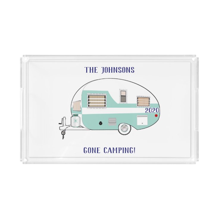 Gone Camping RV Trailer Camper Acrylic Acrylic Tray Zazzle