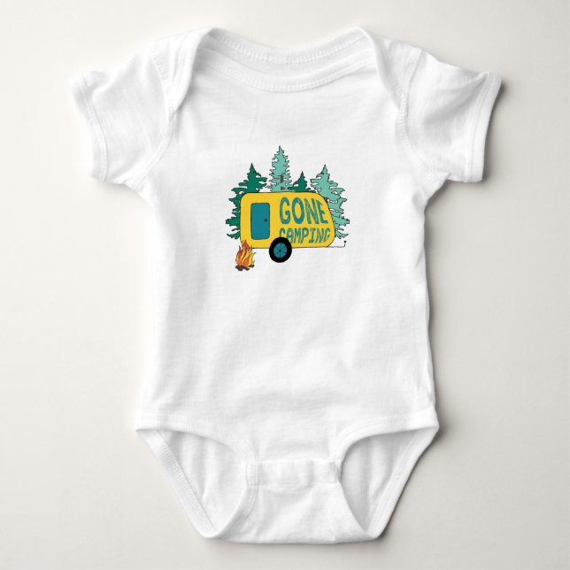 Gone Camping Summer Camp Clipart Happy Trails Camp Baby Bodysuit (Front)