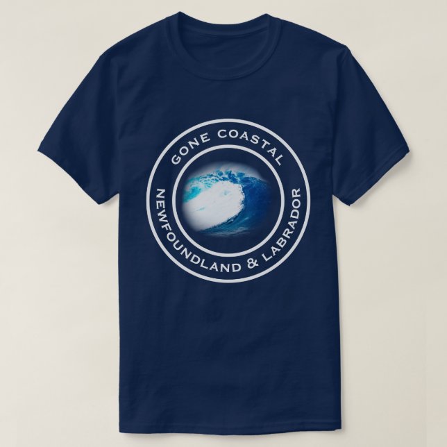 Gone Coastal Newfoundland Labrador Ocean Wave T-Shirt (Design Front)