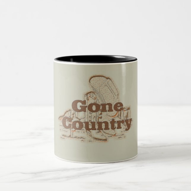 Gone Country...Mug Two-Tone Coffee Mug (Center)