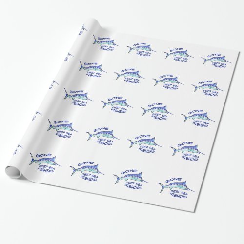 Gone Deep Sea Fishing Wrapping Paper