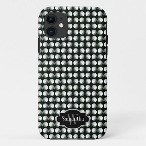 Gone Dotty Black White Dot  Monogram Phone Case