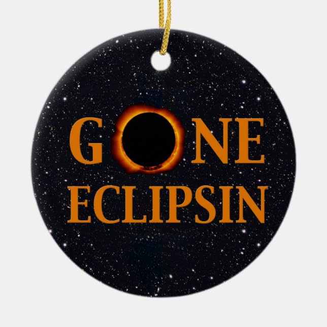 GONE ECLIPSIN Solar Eclipse Ceramic Ornament (Front)