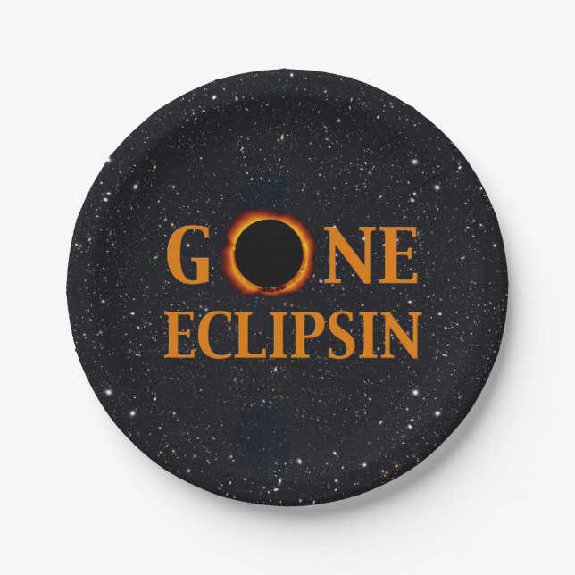 GONE ECLIPSIN Solar Eclipse Paper Plates (Front)
