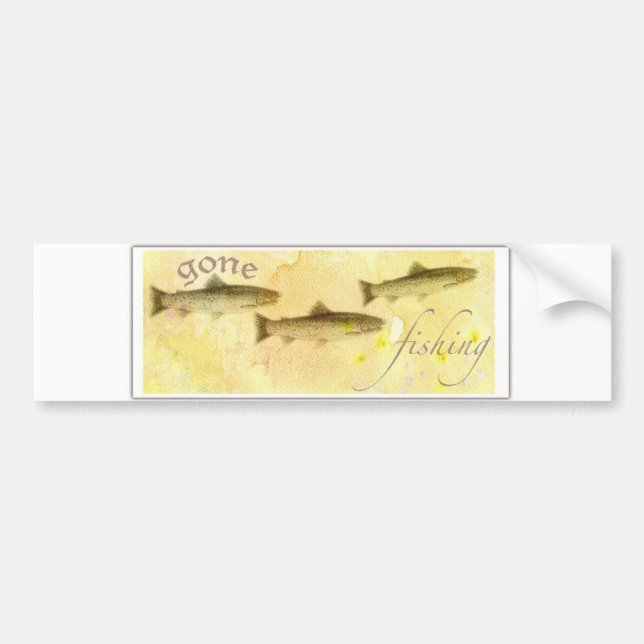 GONE FISHER TROUT BUMPER STICKER (Front)