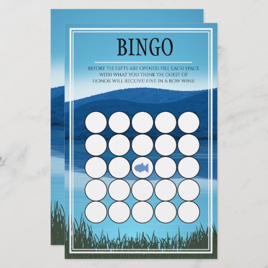 Gone Fishin' Baby Shower Bingo (Front/Back)