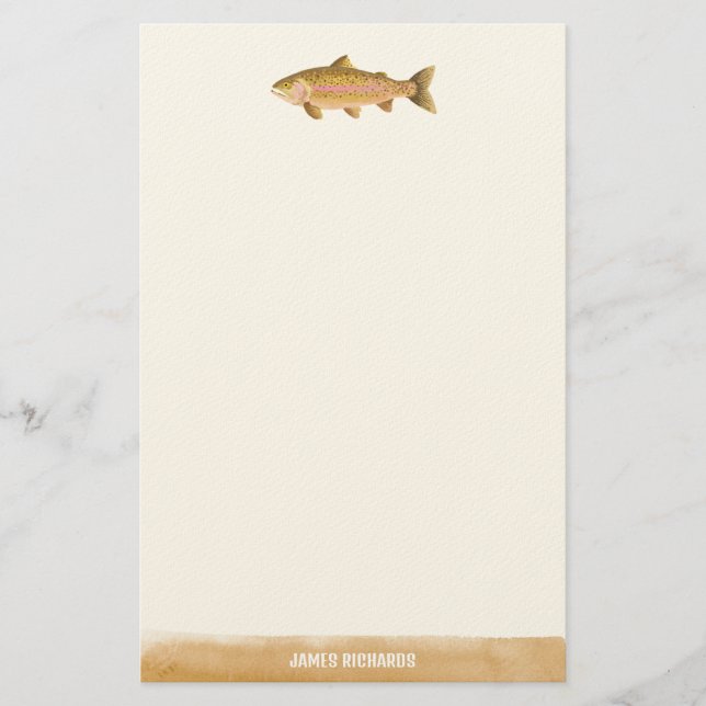 Gone Fishin Illustrated Fish Stationery (Front)