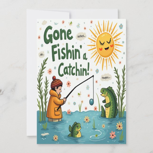 Gone Fishin Invitation (Front)