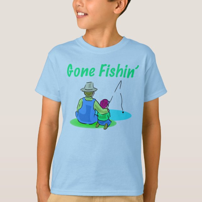 Gone Fishin' Kid's  T-Shirt (Front)