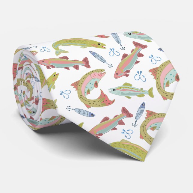 gone fishin' neck tie (Rolled)