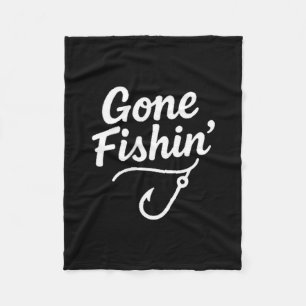 Gone fishin pocket fishing graphic for anglers fleece blanket