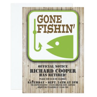 Gone Fishin' Retirement Party Invitation