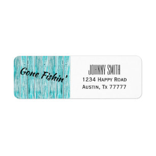 Gone Fishin' Wooden Plank Customizable Label