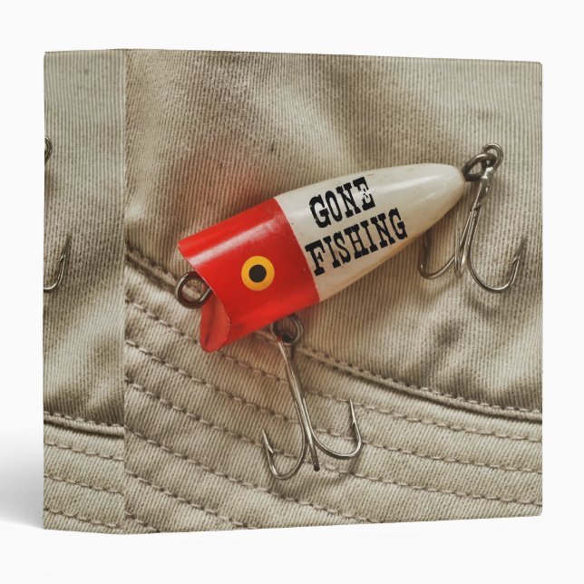 Gone Fishing 1.5" Photo Album 3 Ring Binder (Front/Spine)
