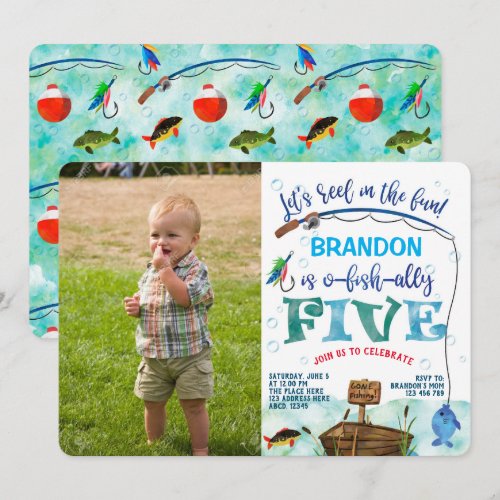 Gone Fishing 5th birthday Little Fisherman Photo