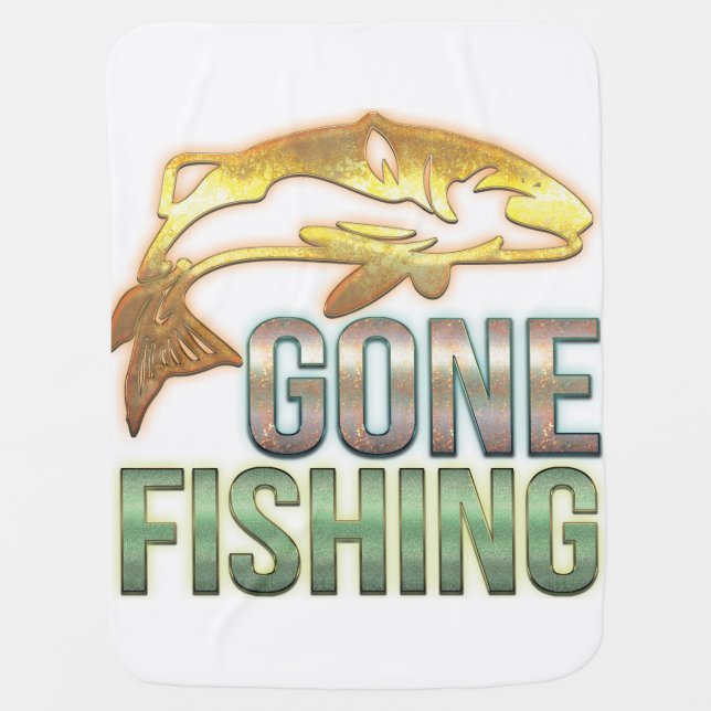 Gone Fishing Baby Blanket (Front)