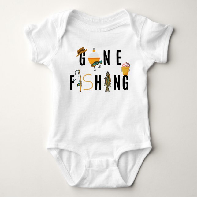 Gone Fishing Baby Bodysuit (Front)
