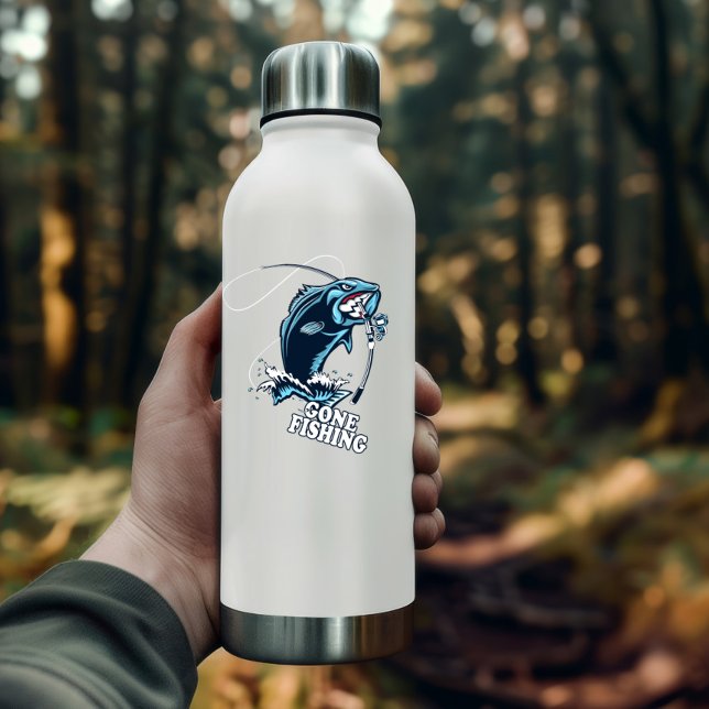 Gone Fishing Bass Vinyl Sticker | Die-Cut Sticker (Gone Fishing Bass Vinyl Sticker | Die-Cut Sticker by PiggyPrint Stickers.)