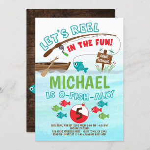 Gone Fishing Birthday Invitation