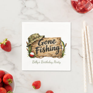 Gone Fishing Birthday Party Napkins