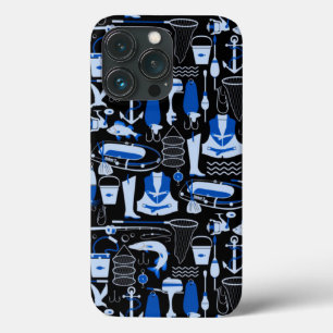 Gone Fishing Blue Pattern iPhone 13 Pro Case