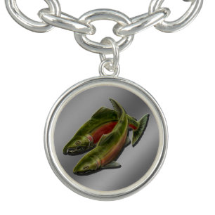 Gone Fishing Bracelet Coho Salmon Charm Bracelet