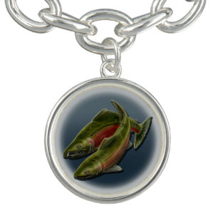 Gone Fishing Bracelet Coho Salmon Charm Bracelet