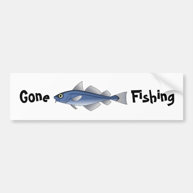 Gone Fishing Bumper Sticker (Front)
