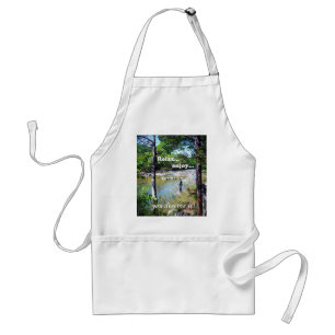 Gone Fishing Card Adult Apron