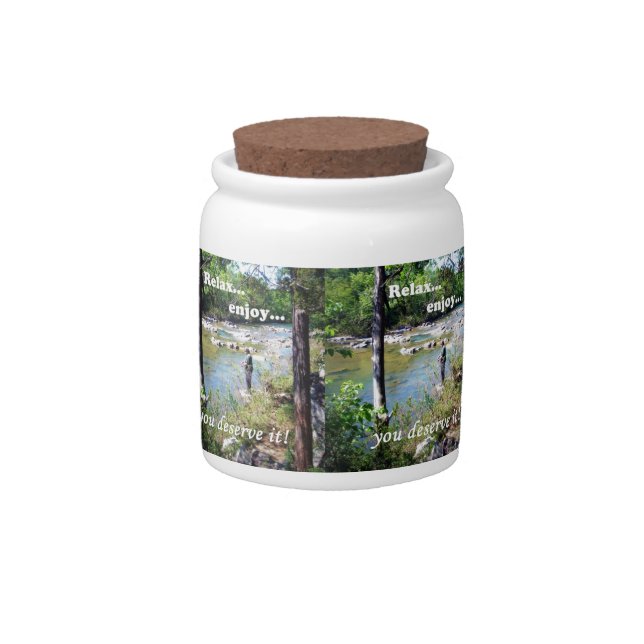 Gone Fishing Card Candy Jar (Front)