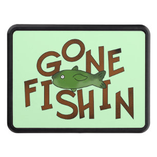 Gone Fishing cartoon Hitch cover