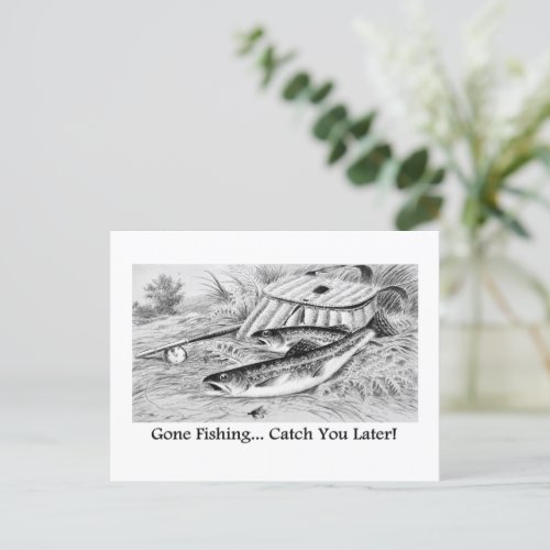 Gone Fishing Catch You Later popular design Postcard