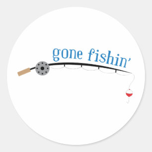 Gone Fishing Classic Round Sticker