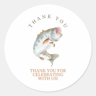 Gone fishing classic round sticker