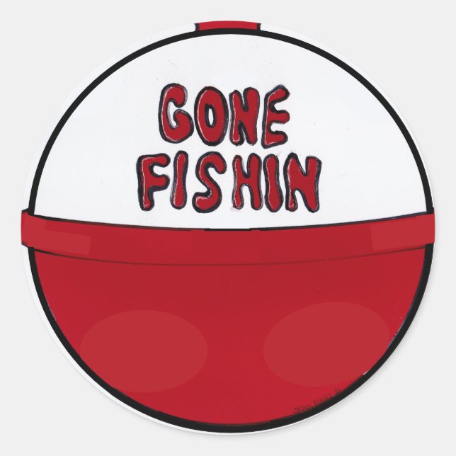 Gone Fishing Classic Round Sticker (Front)