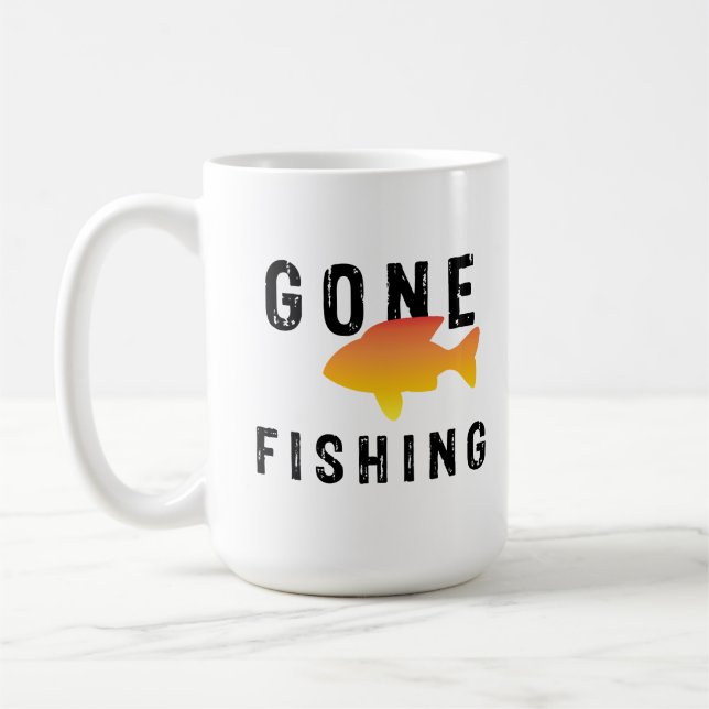 Gone fishing coffee mug (Left)