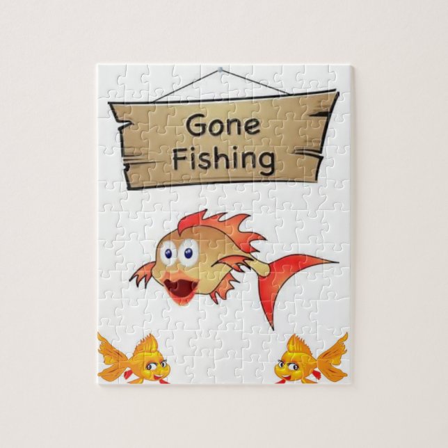 gone fishing colorful kids jigsaw puzzle everyone (Vertical)