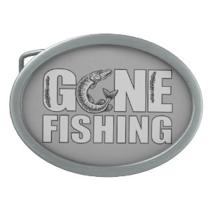 GONE FISHING custom belt buckle