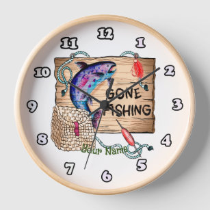Gone Fishing Wall Clocks