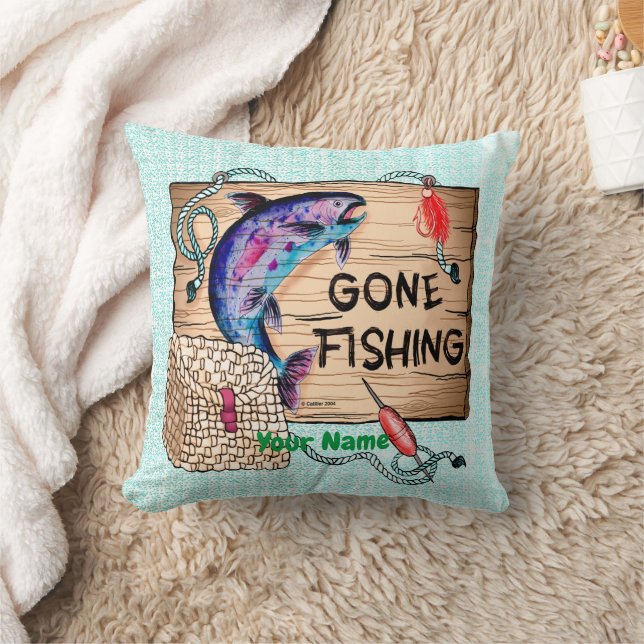Gone Fishing custom pillow  (Blanket)