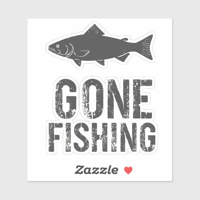 Gone Fishing Design Sticker (Sheet)