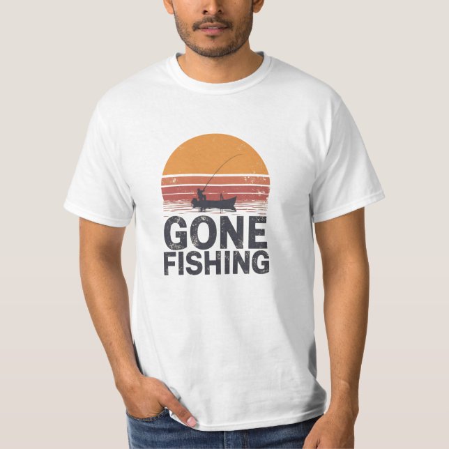 Gone Fishing Design T-Shirt (Front)