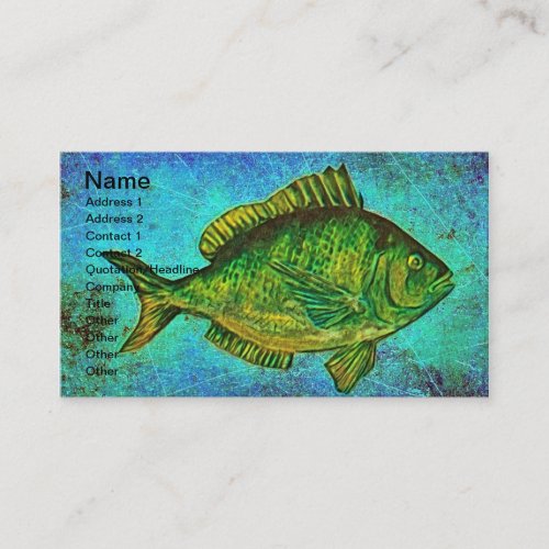 Gone Fishing Digital Art Business Cards