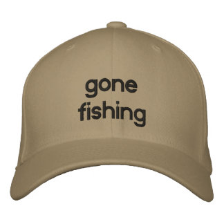 gone fishing embroidered baseball hat